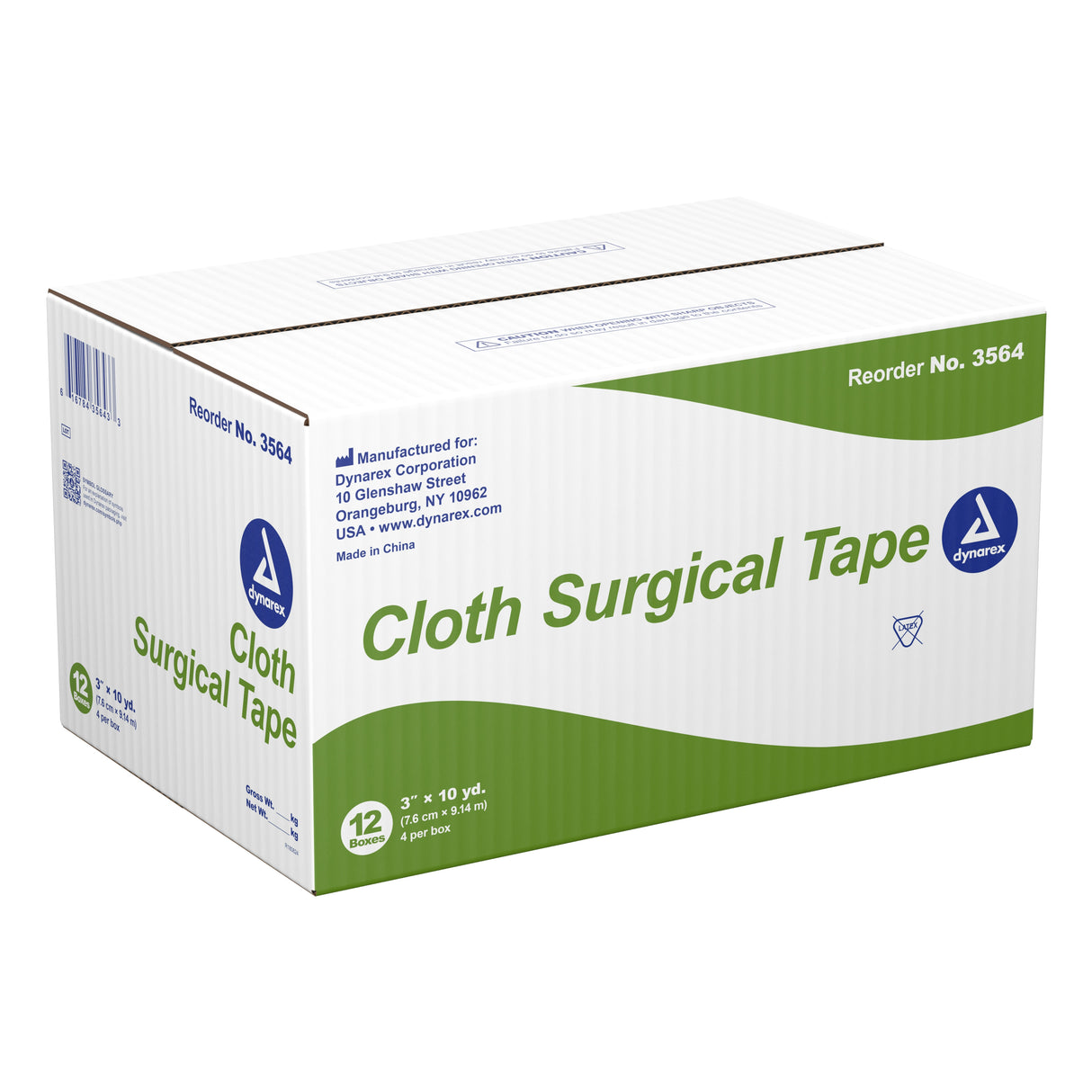 Medical Tape Dynarex White 3 Inch X 10 Yard Cloth NonSterile