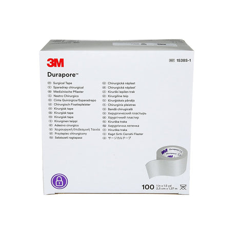 Medical Tape 3M Durapore White 1 Inch X 1-1/2 Yard Silk-Like Cloth NonSterile