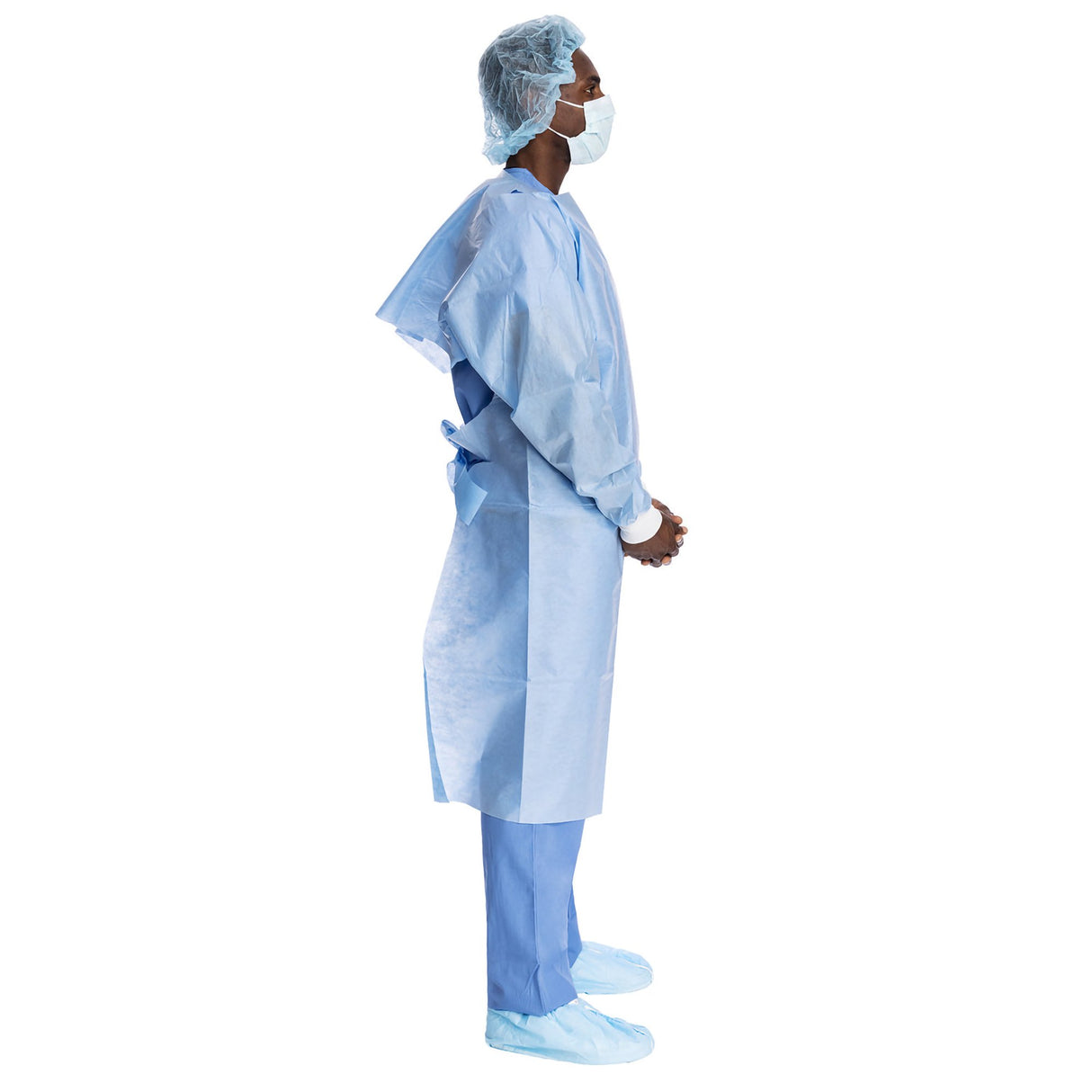 Protective Procedure Gown Halyard One Size Fits Most Blue NonSterile Not Rated Disposable