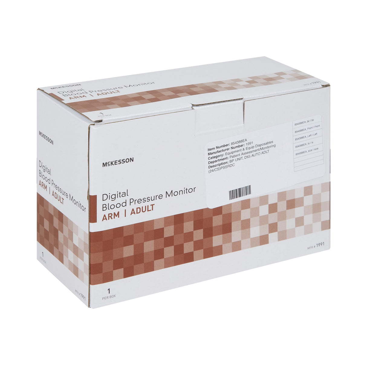 Home Automatic Digital Blood Pressure Monitor McKesson Brand Adult Cuff Nylon Cuff 22 - 36 cm Desk Model