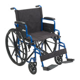 Blue Streak Wheelchair with Flip Back Desk Arms, Swing Away Footrests, 16" Seat