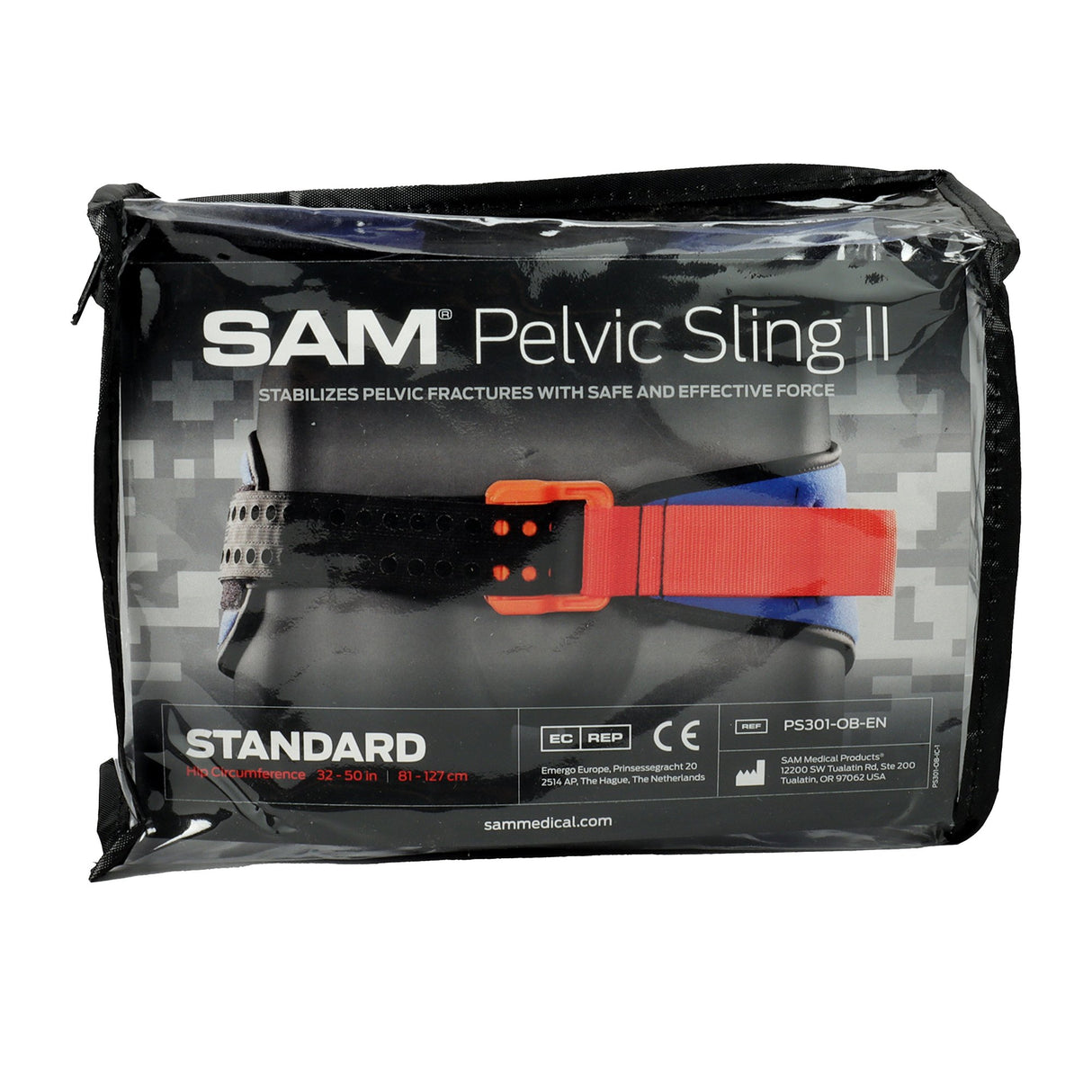 Emergency Pelvic Binder SAM Pelvic Sling II Standard Buckle / Hook and Loop Strap Closure Pelvis