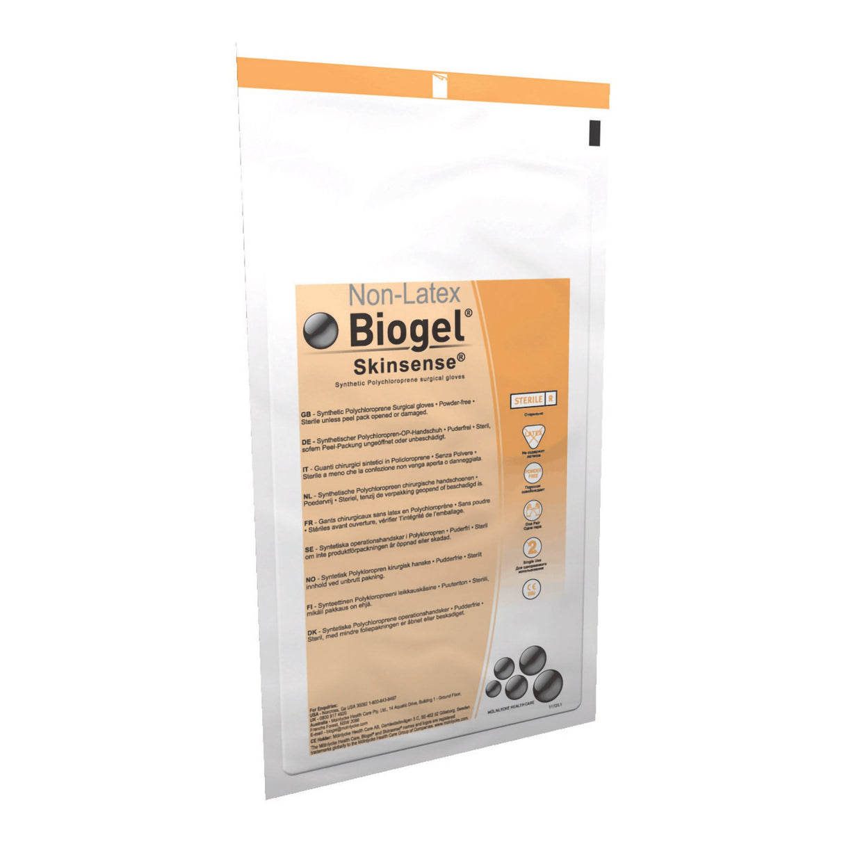 Surgical Glove Biogel Skinsense Size 7 Sterile Polyisoprene Standard Cuff Length Micro-Textured Straw Not Chemo Approved