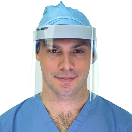 Face Shield Halyard One Size Fits Most 3/4 Length Anti-fog Disposable NonSterile