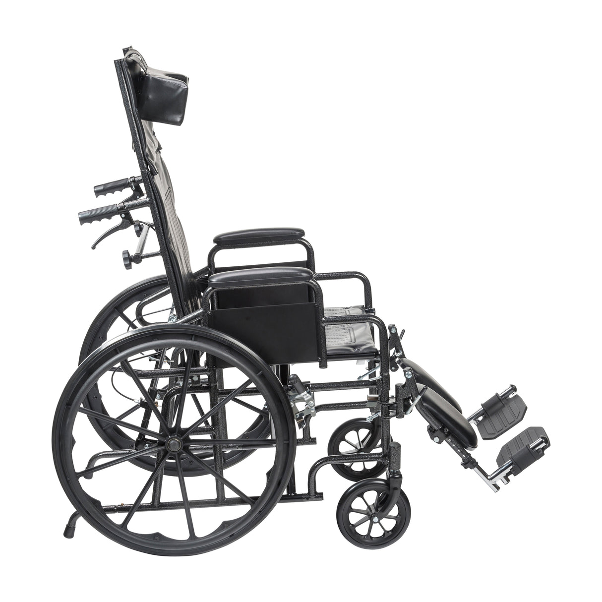 Silla de ruedas Silver Sport totalmente reclinable, brazos completos, asiento de 18"