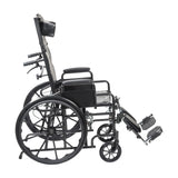 Silla de ruedas Silver Sport totalmente reclinable, brazos completos, asiento de 18"