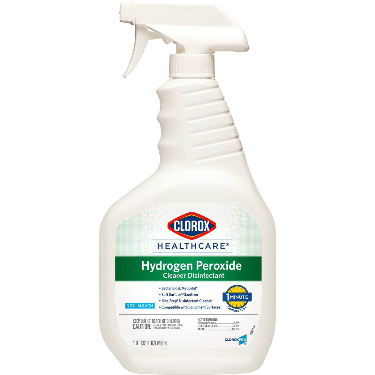 Clorox Healthcare Surface Disinfectant Cleaner Premoistened Hydrogen Peroxide Based Pump Spray Liquid 32 oz. Bottle Unscented NonSterile