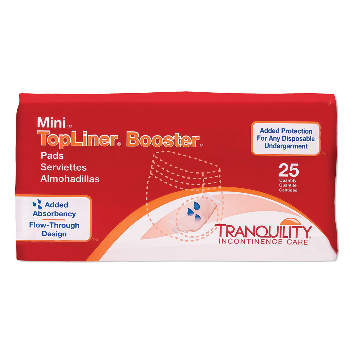 Booster Pad Tranquility TopLiner 2-3/4 X 10-1/2 Inch Heavy Absorbency Super Absorbent Core Mini