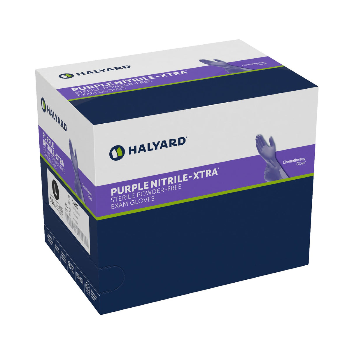 Exam Glove Purple Nitrile-Xtra Large Sterile Pair Nitrile Extended Cuff Length Textured Fingertips Purple Chemo Tested