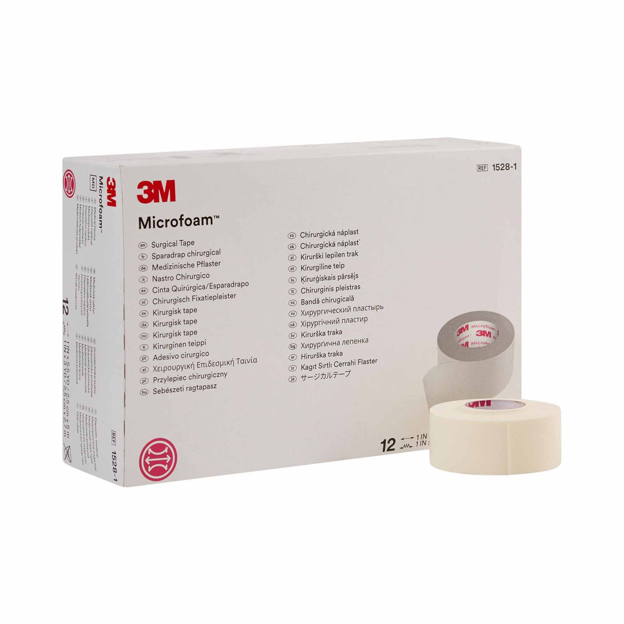 Medical Tape 3M Microfoam White 1 Inch X 5-1/2 Yard Elastic / Foam NonSterile