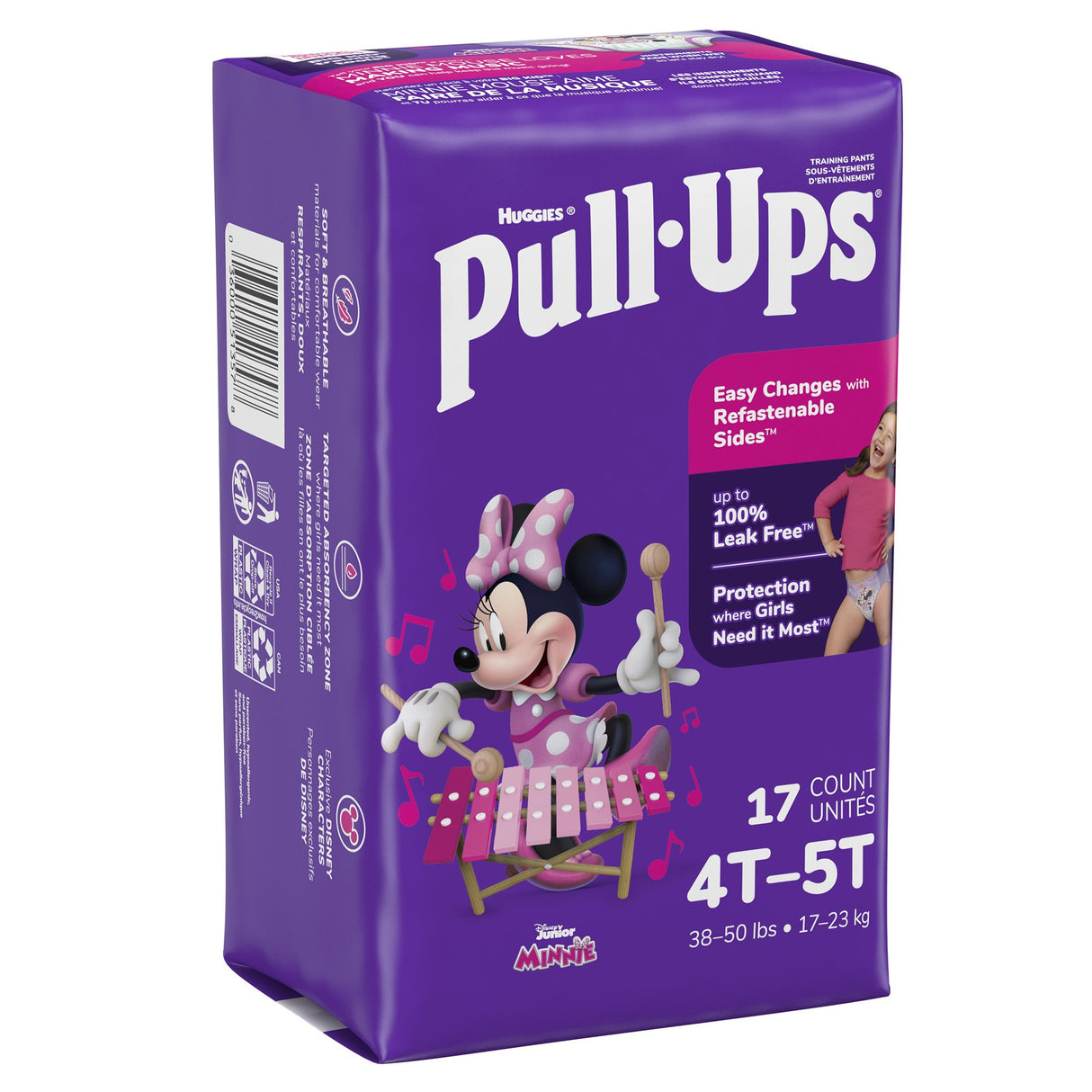 Female Toddler Training Pants Pull-Ups Size 4T to 5T Disposable Moderate Absorbency
