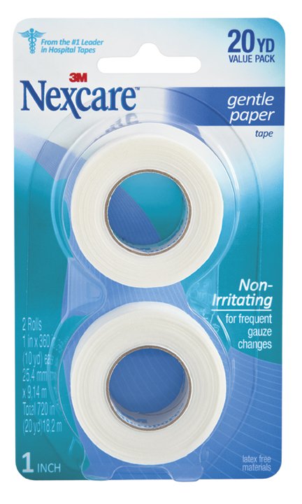 Medical Tape Nexcare Gentle White 1 Inch X 10 Yard Paper NonSterile