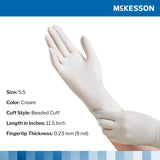 Surgical Glove McKesson Perry Size 5.5 Sterile Latex Standard Cuff Length Smooth Cream Not Chemo Approved