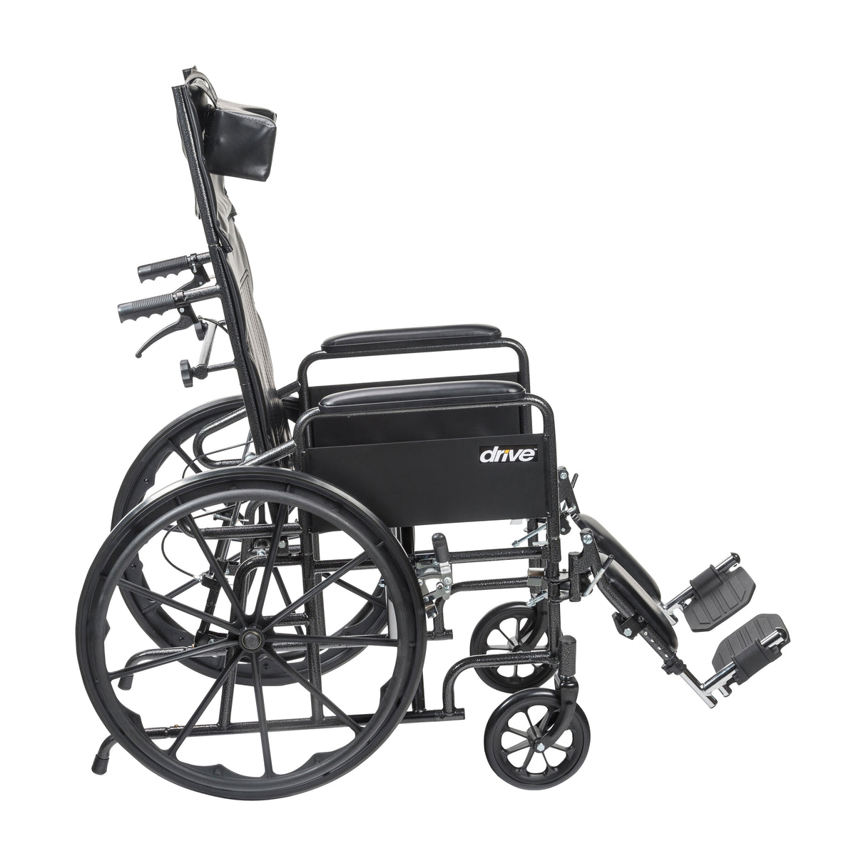 Silla de ruedas Silver Sport totalmente reclinable, brazos completos, asiento de 18"
