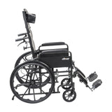 Silla de ruedas Silver Sport totalmente reclinable, brazos completos, asiento de 18"