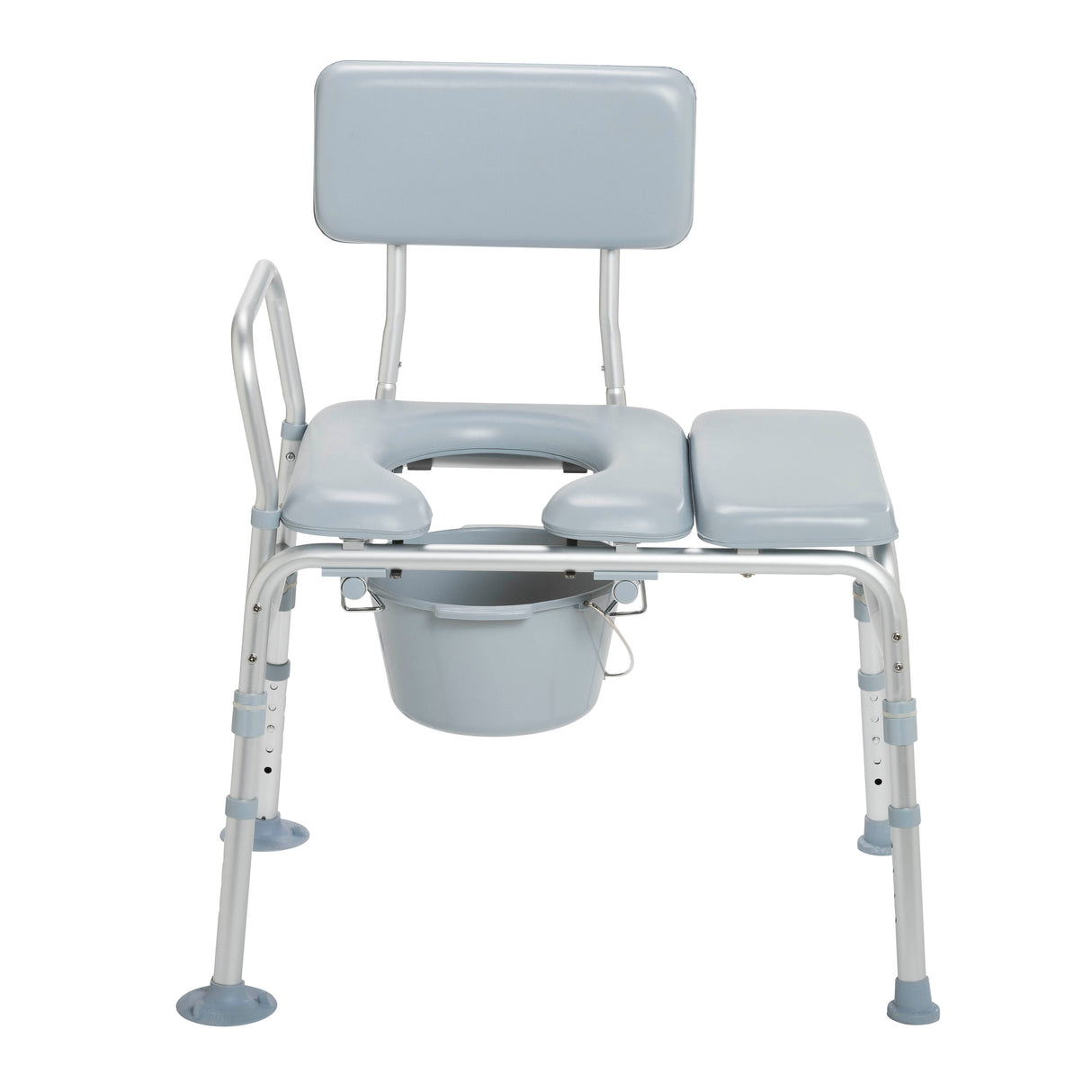 Padded Seat Transfer Bench with Commode Opening