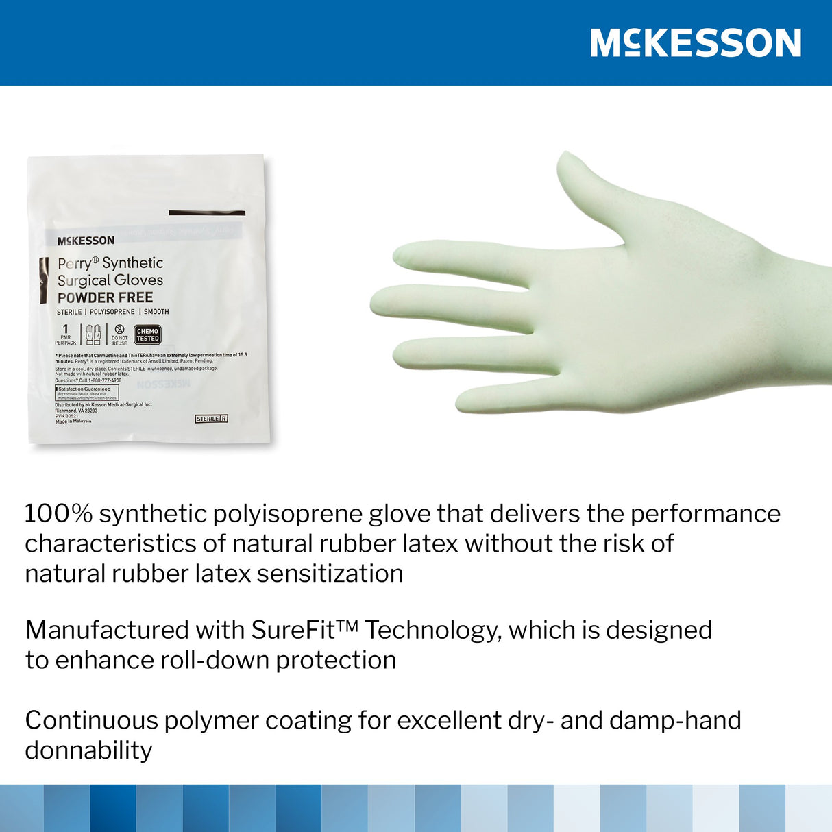 Surgical Glove McKesson Perry Performance Plus Size 5.5 Sterile Polyisoprene Standard Cuff Length Smooth Green Chemo Tested