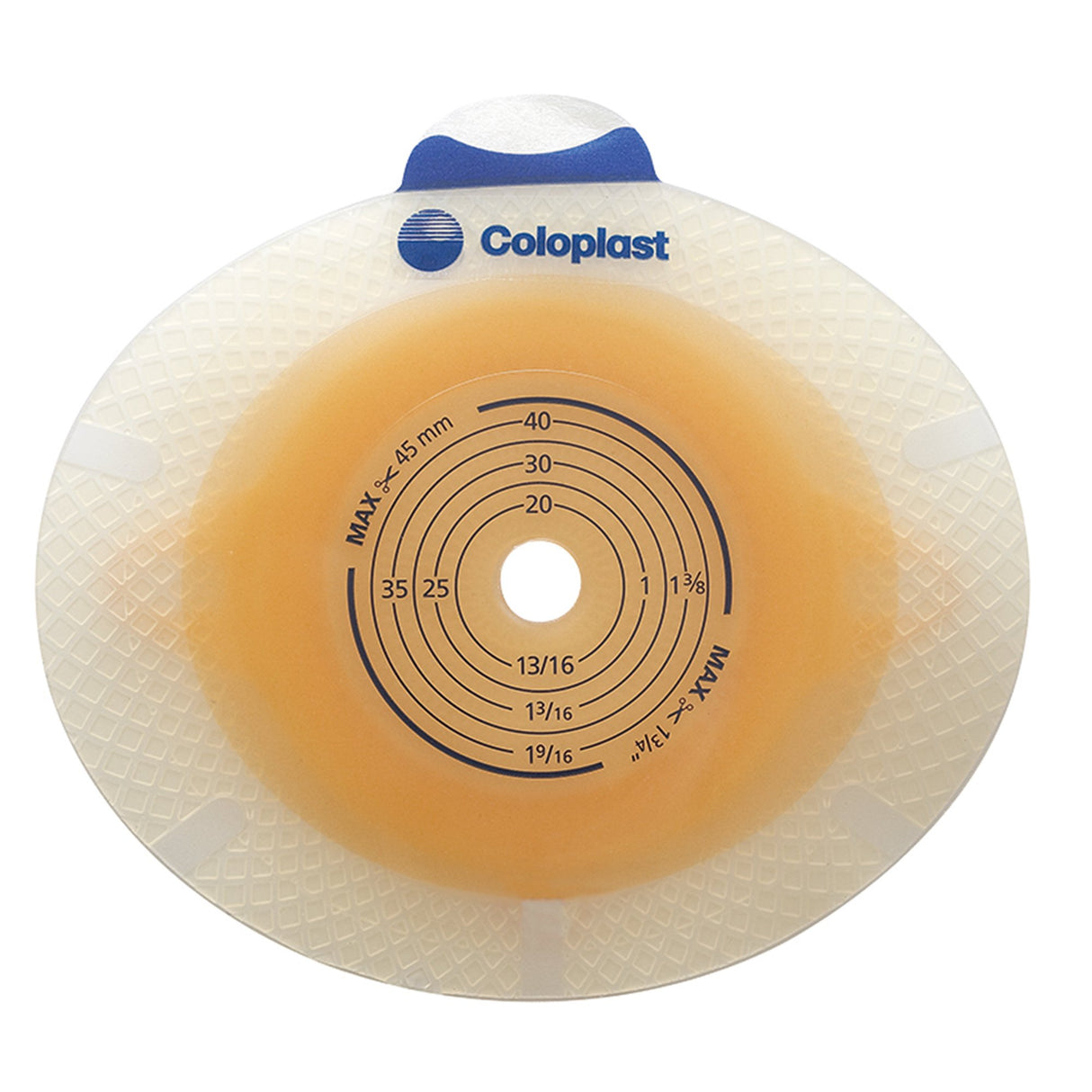 Ostomy Barrier SenSura Click Precut, Standard Wear Double Layer Adhesive 50 mm Flange Red Code System 3/16 Inch Opening