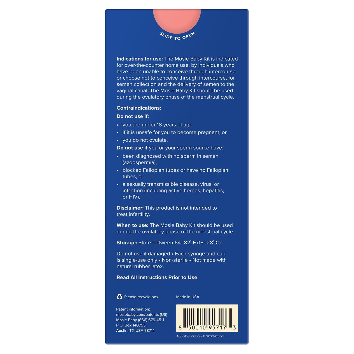 At-Home Insemination Kit Mosie Baby Barrel-free Tip