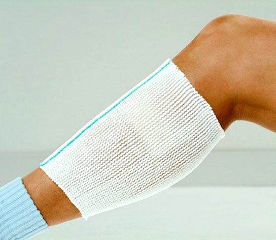 Elastic Net Retainer Dressing X-Span Tubular Polyester / Spandex 8 Yard Size 1 White / Gold Medium Finger / Toe NonSterile