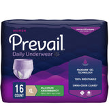 Female Adult Absorbent Underwear Prevail Daily Underwear Pull On with Tear Away Seams X-Large Disposable Heavy Absorbency