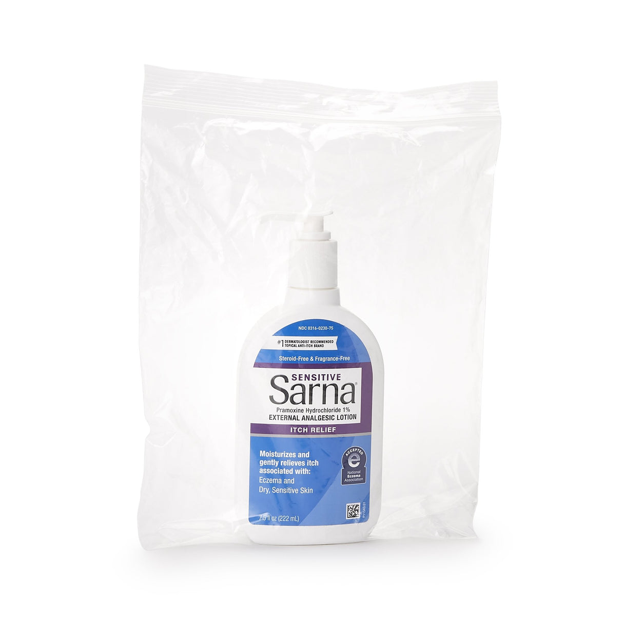 Anti-Itch Hand and Body Lotion Sarna Sensitive 7.5 oz. Pump Bottle Unscented Lotion