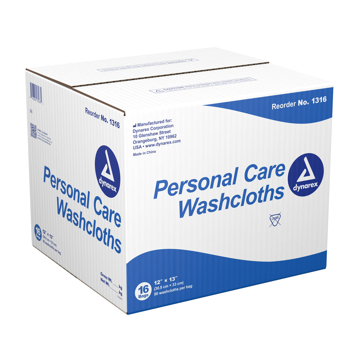 Washcloth Dynarex 12 X 13 Inch White Disposable