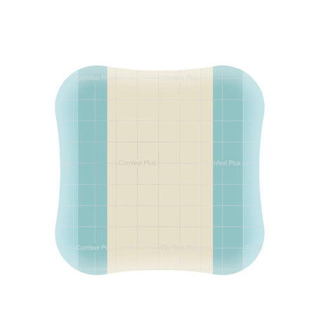 Hydrocolloid Dressing Comfeel Plus Film Backing 4 X 4 Inch Square Hydrocolloid / Sodium Carboxymethylcellulose (CMC) / Film