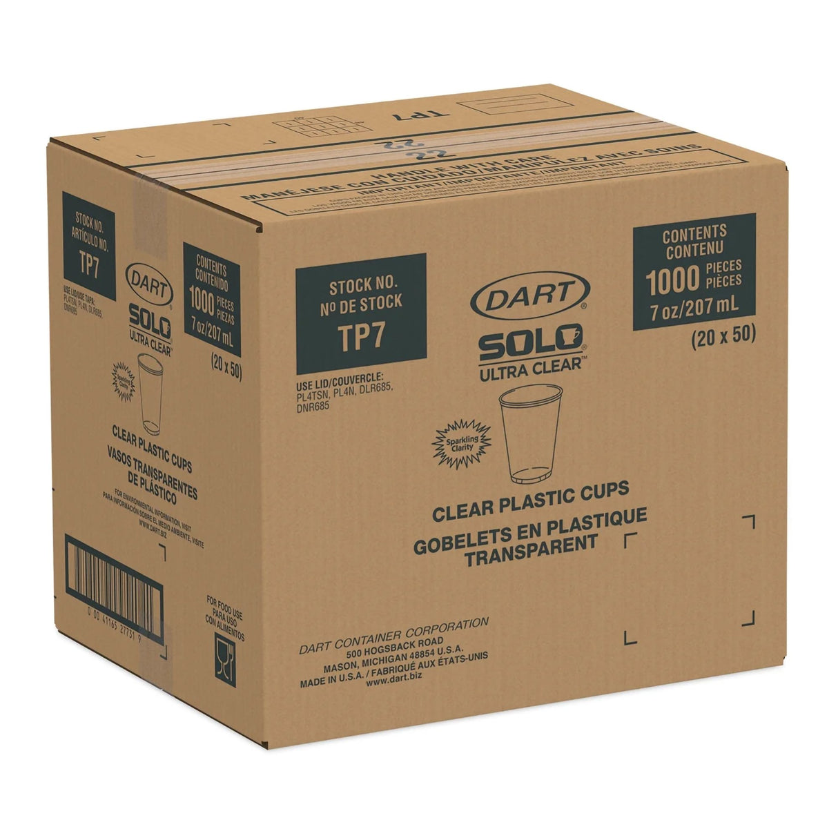 Drinking Cup Solo Ultra Clear 7 oz. Translucent Plastic Disposable
