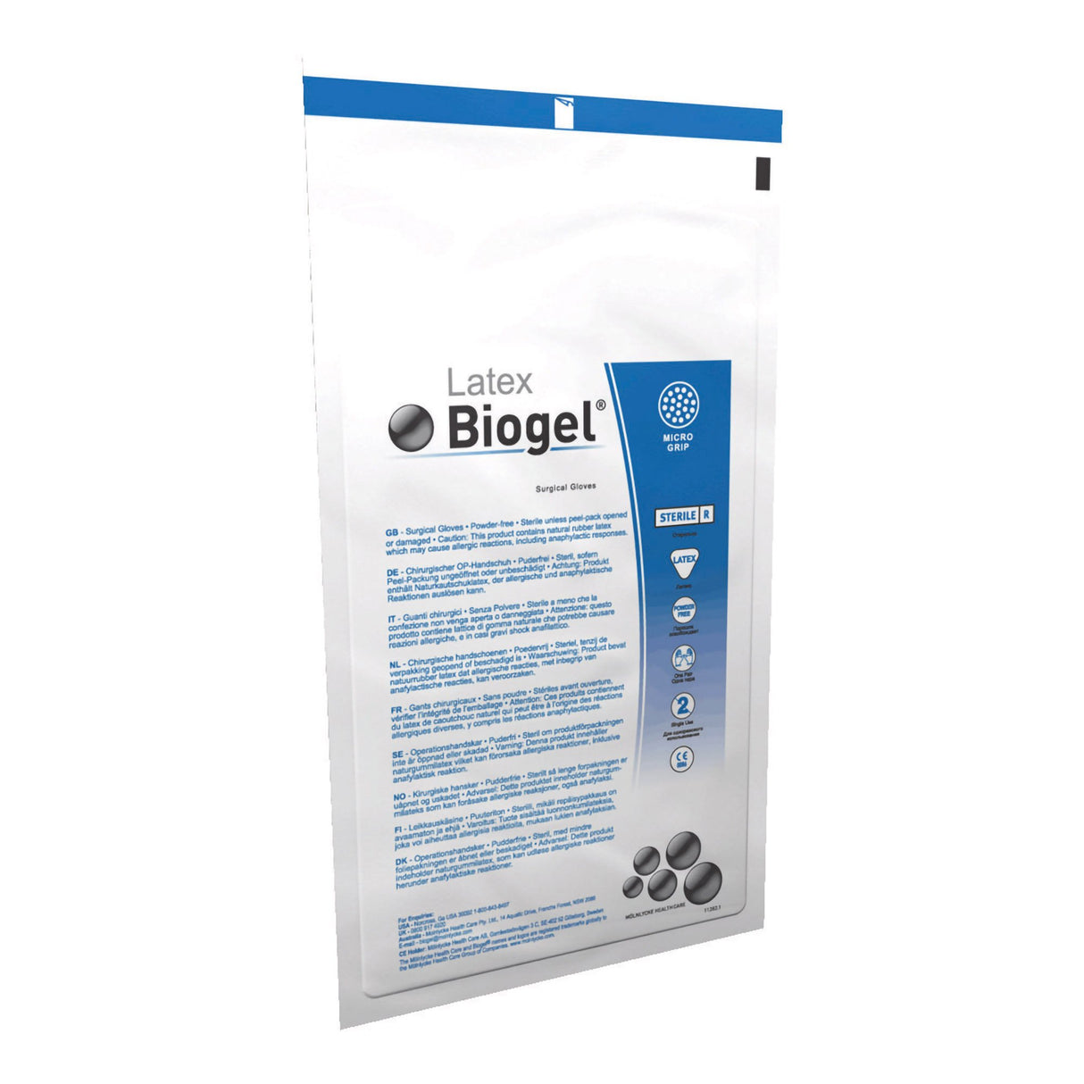 Surgical Glove Biogel M Size 9 Sterile Latex Standard Cuff Length Micro-Textured Straw Not Chemo Approved