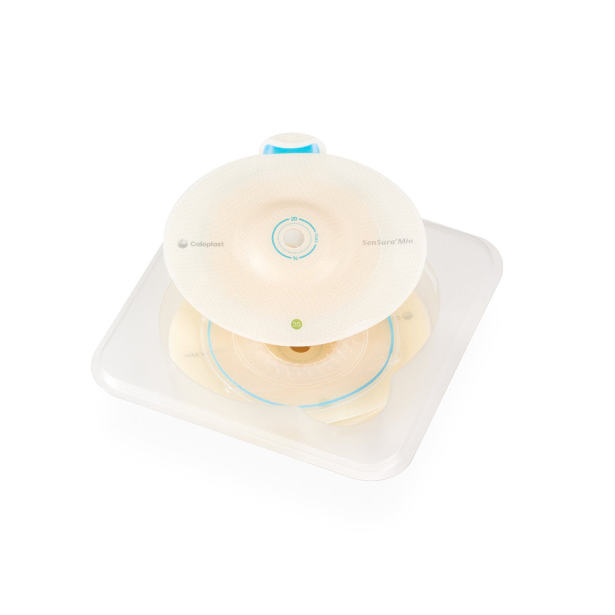 Ostomy Barrier SenSura Mio Flex Trim to Fit, Extended Wear Elastic Adhesive 50 mm Flange Red Code System 15 to 30 mm Opening