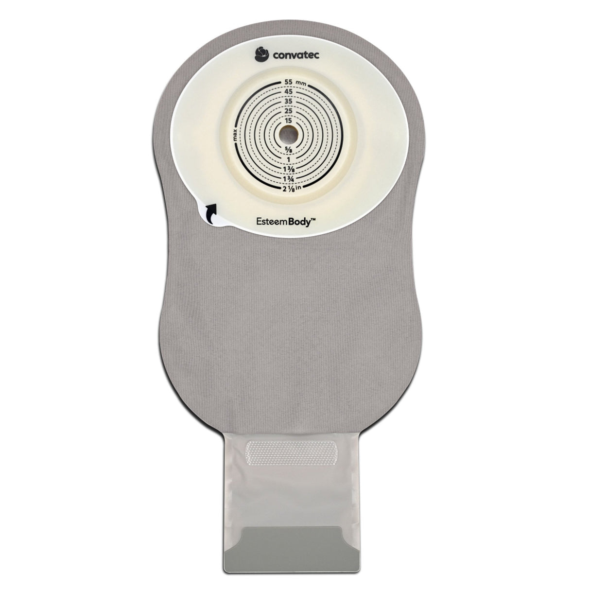 Ostomy Pouch Esteem Body One-Piece System 11 Inch Deep Convex, Trim To Fit 10 to 45 mm Stoma Drainable