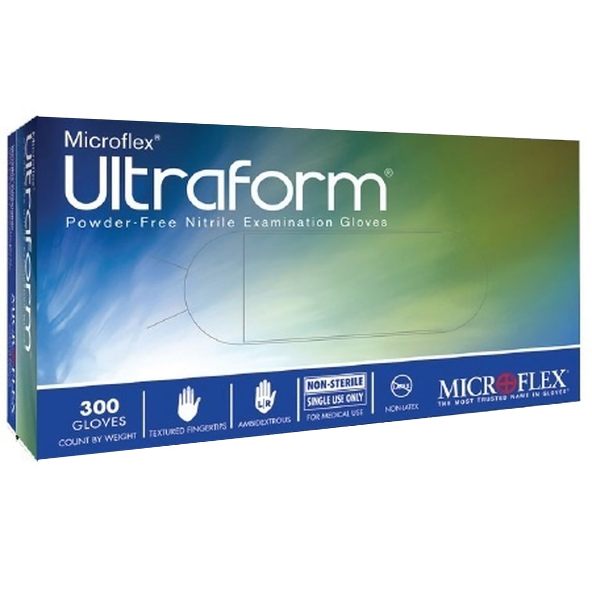 Exam Glove Ultraform Small NonSterile Nitrile Standard Cuff Length Textured Fingertips Blue Not Rated