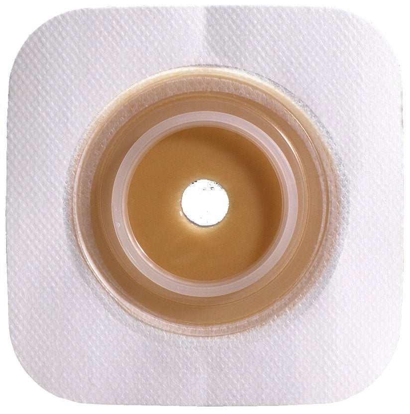Ostomy Barrier Sur-Fit Natura Precut, Standard Wear Stomahesive Adhesive 45 mm Flange Sur-Fit Natura System Hydrocolloid 1-3/8 Inch Opening 4 X 4 Inch
