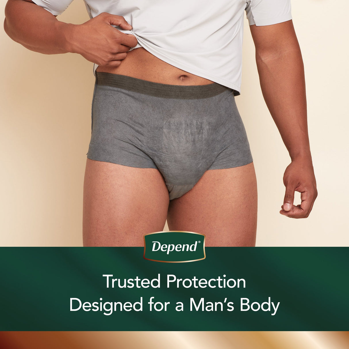 Male Adult Absorbent Underwear Depend Real Fit Waistband Style Large / X-Large Disposable Heavy Absorbency