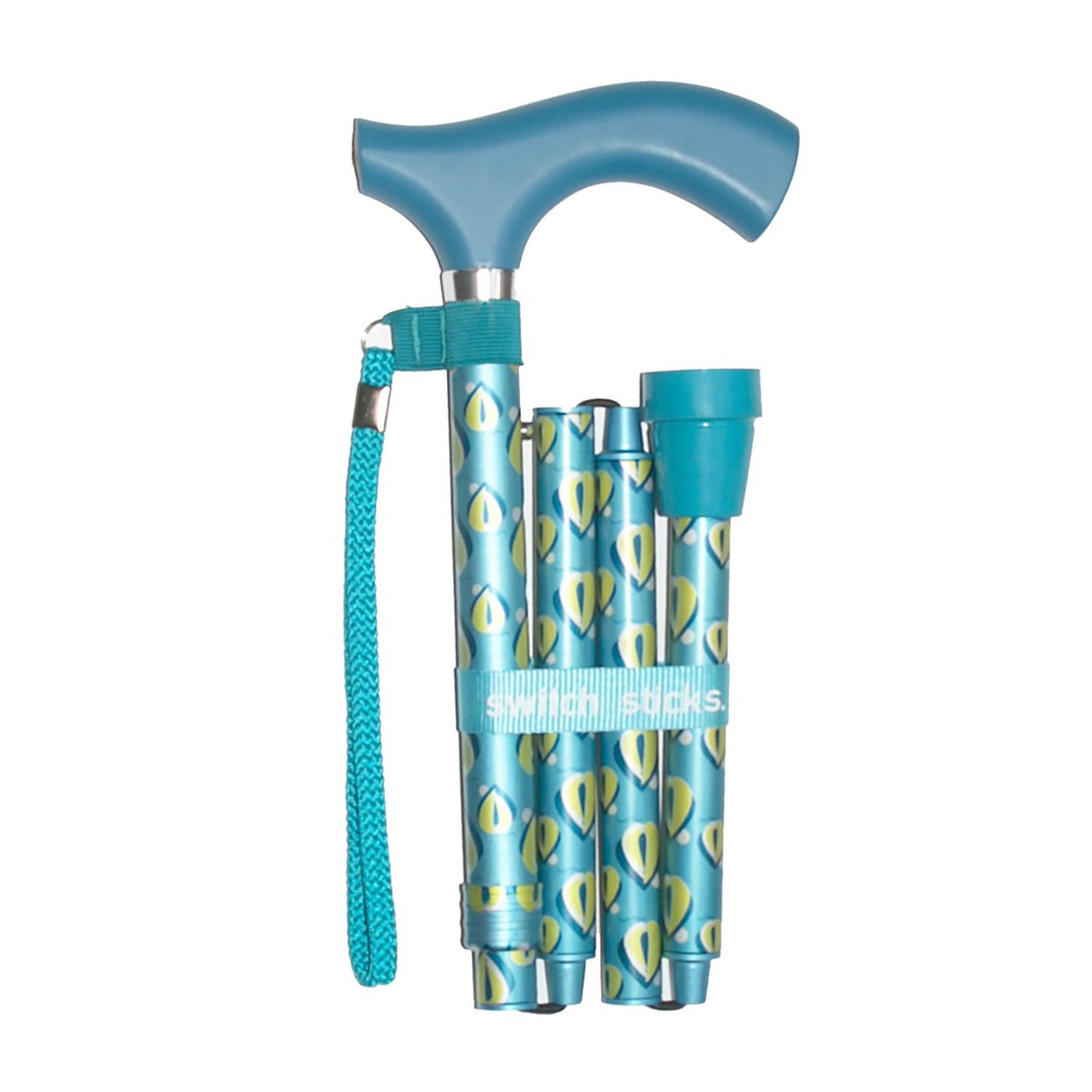 Folding Cane Switch Sticks Aluminum 32 to 37 Inch Height Thames Print