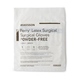 Surgical Glove McKesson Perry Size 6.5 Sterile Latex Standard Cuff Length Smooth Cream Not Chemo Approved