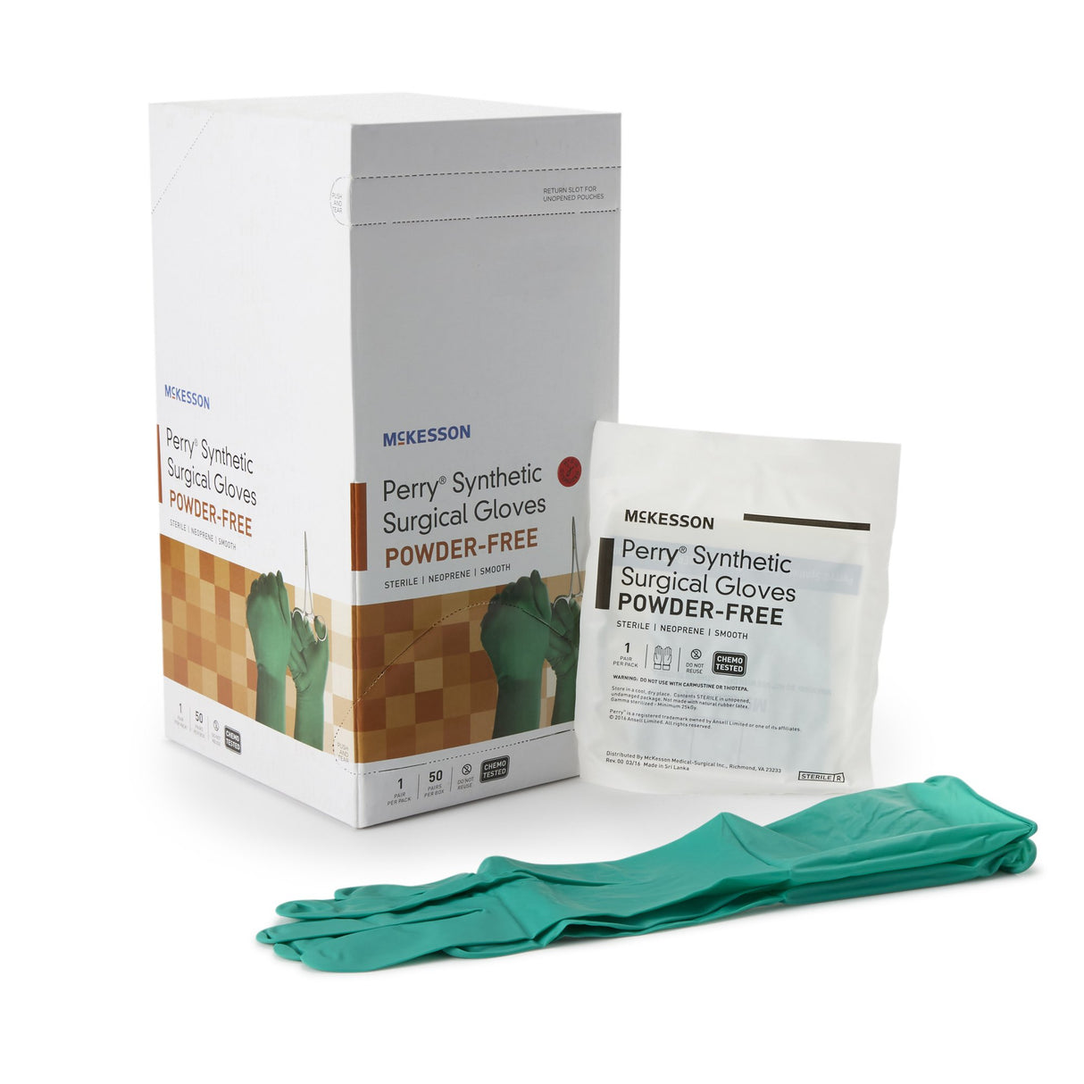 Surgical Glove McKesson Perry Performance Plus Size 6 Sterile Polychloroprene Standard Cuff Length Smooth Dark Green Chemo Tested