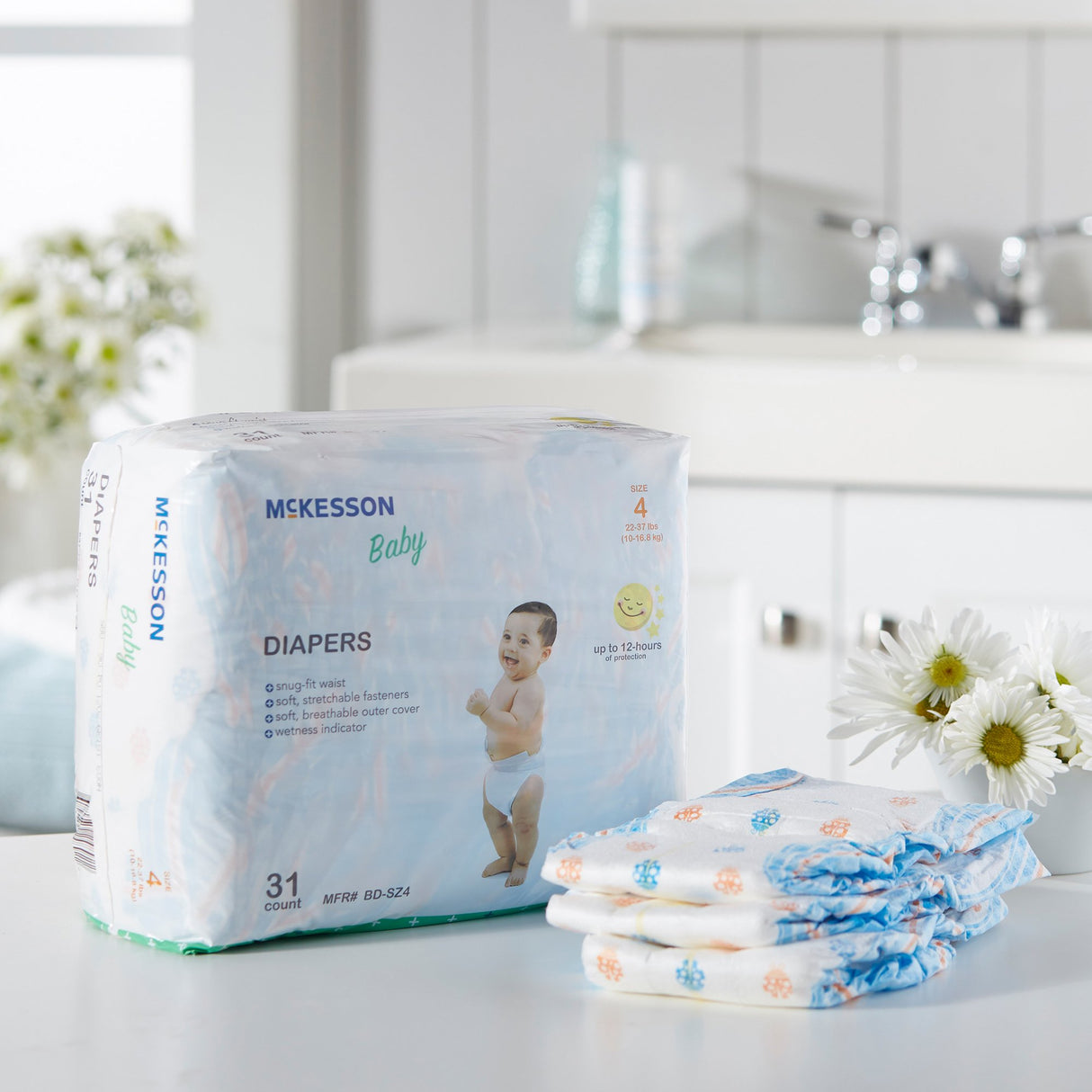 Unisex Baby Diaper McKesson Size 4 Disposable Heavy Absorbency