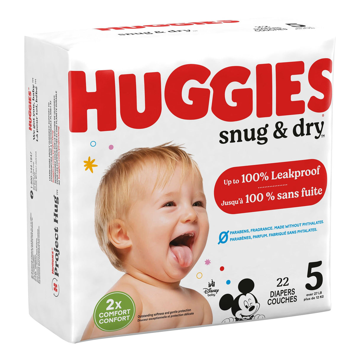 Unisex Baby Diaper Huggies Snug & Dry Size 5 Disposable Heavy Absorbency