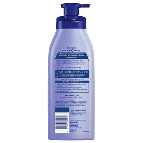 Hand and Body Moisturizer Nivea Shea Daily Moisture 16.9 oz. Pump Bottle Scented Lotion