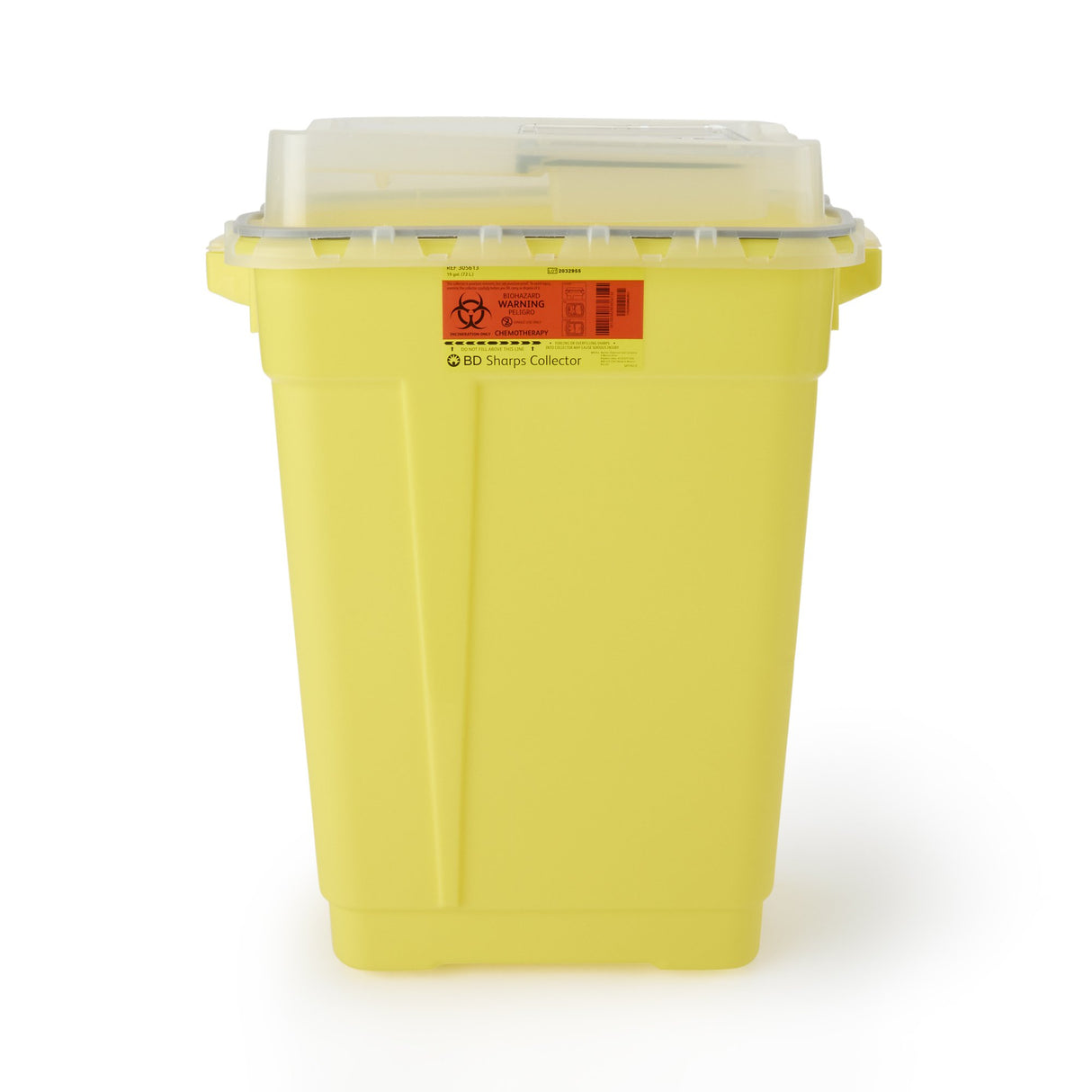 Chemotherapy Waste Container BD Yellow Base 26-1/4 H X 20 W X 14-3/4 D Inch Vertical Entry 19 Gallon