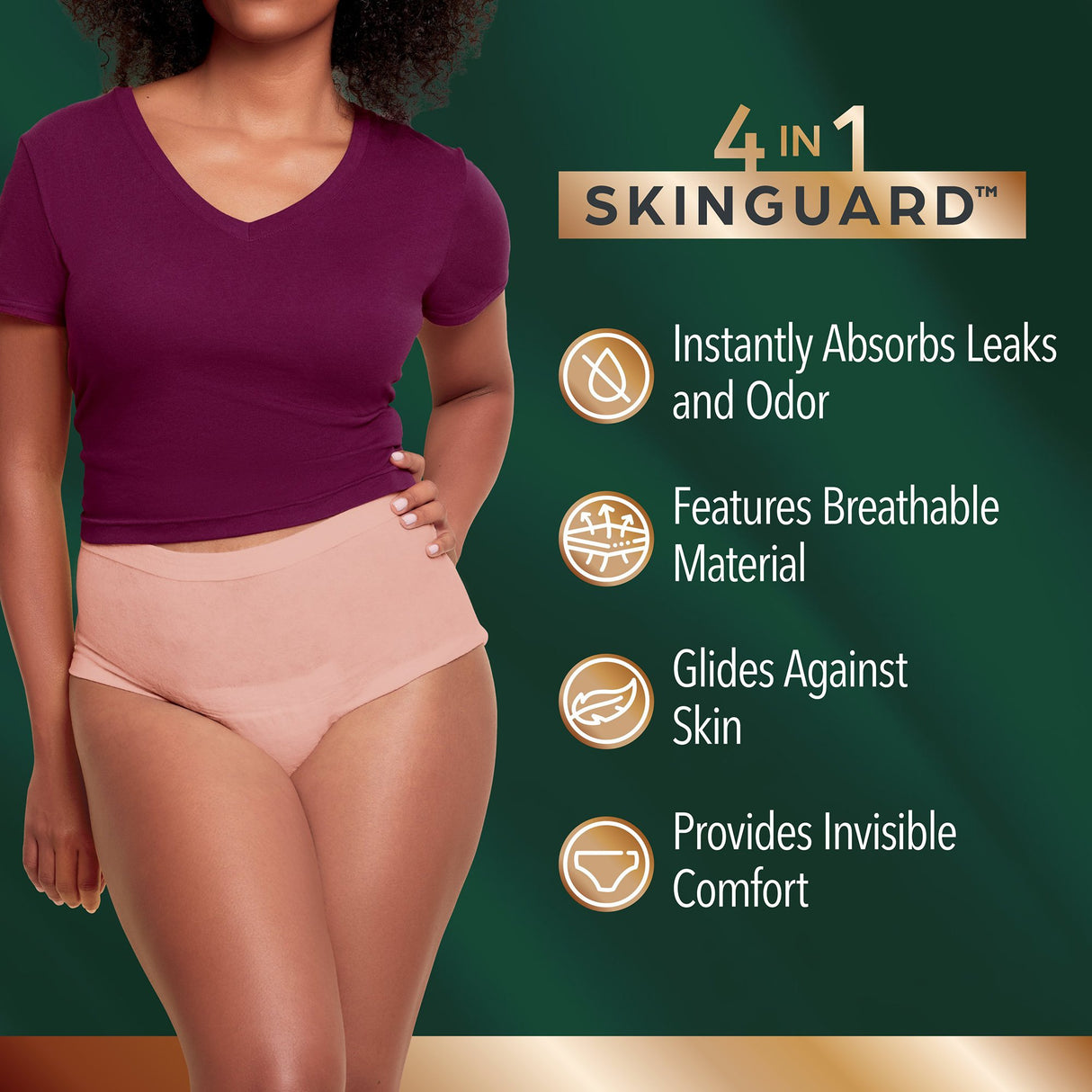 Female Adult Absorbent Underwear Depend Silhouette Waistband Style Large Disposable Heavy Absorbency