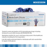 Exam Glove McKesson Confiderm LDC Large NonSterile Nitrile Standard Cuff Length Fully Textured Blue Chemo Tested / Fentanyl Tested