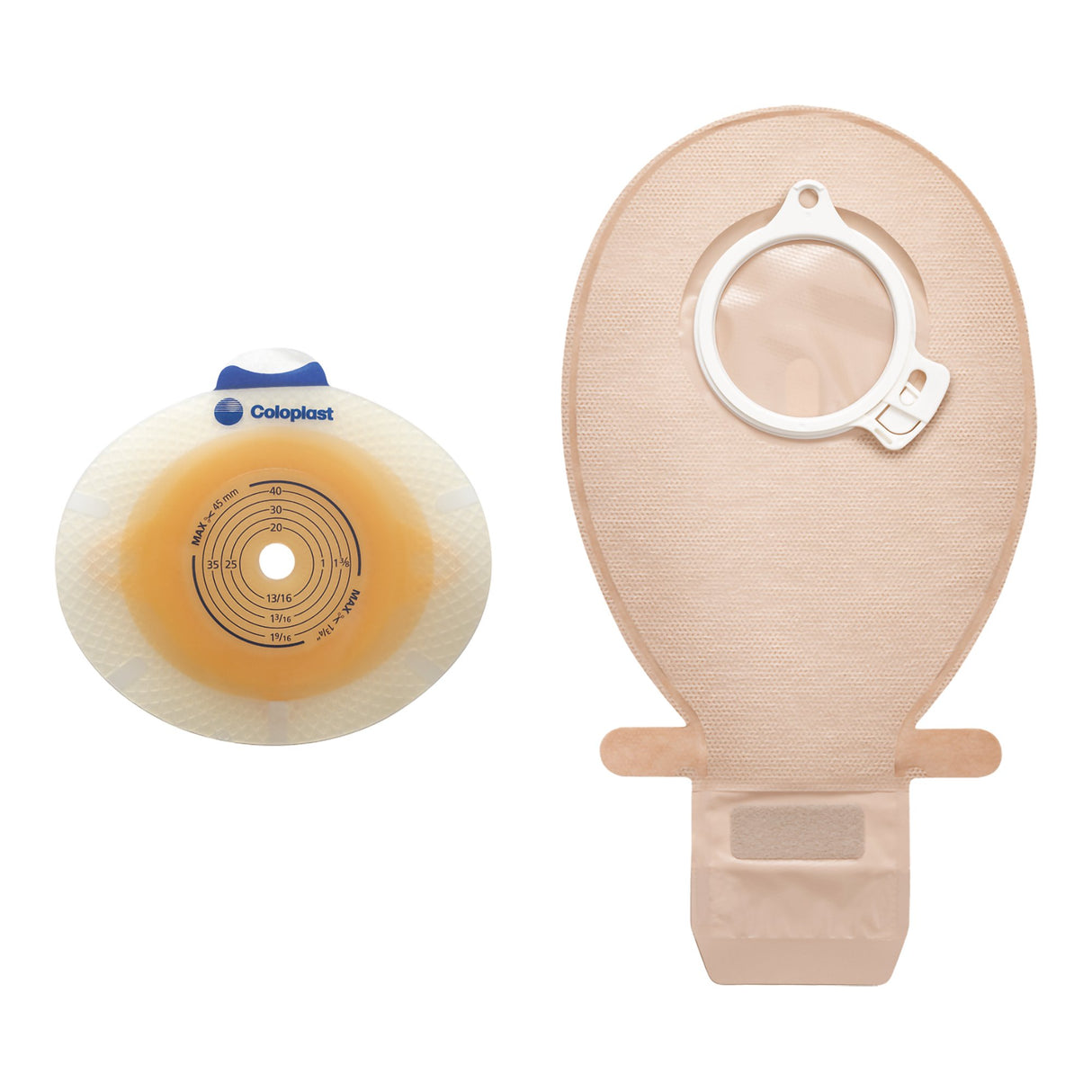 Ostomy Barrier SenSura Precut, Standard Wear Double Layer Adhesive 50 mm Flange Red Code System 1-1/4 Inch Opening