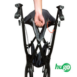 Explore Side-Fold Rollator Rolling Walker with Seat, Backrest and Folding Basket