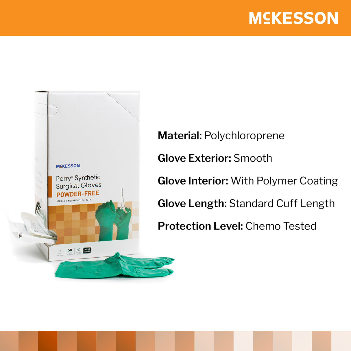 Surgical Glove McKesson Perry Performance Plus Size 6 Sterile Polychloroprene Standard Cuff Length Smooth Dark Green Chemo Tested