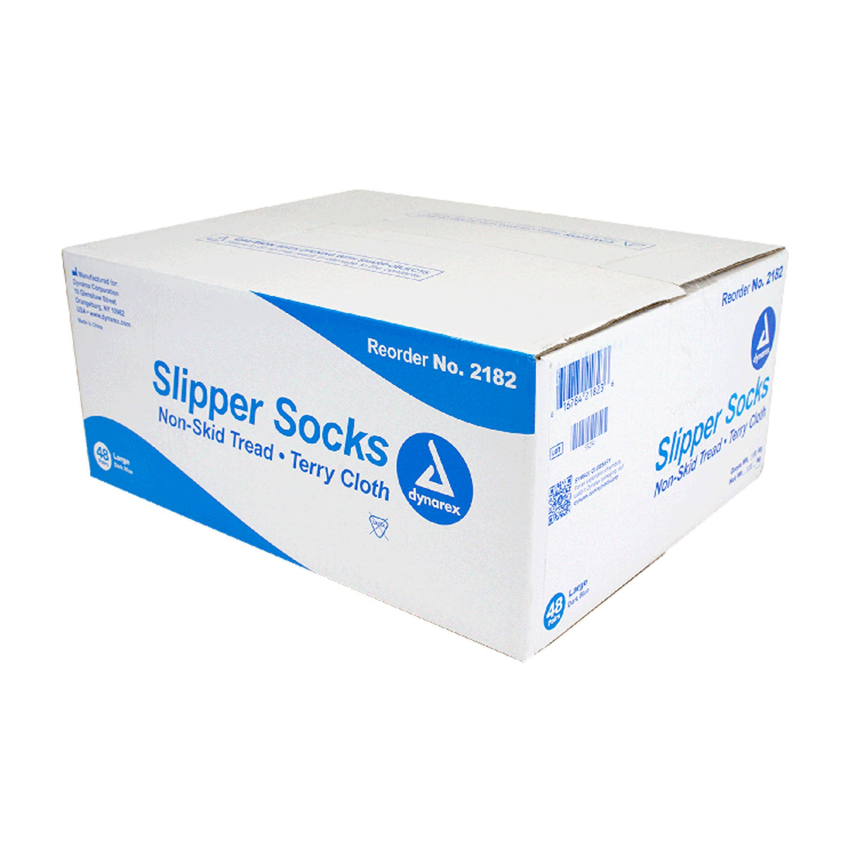 Slipper Socks Dynarex Unisex Adult Large Single Tread Single Patient Use Blue