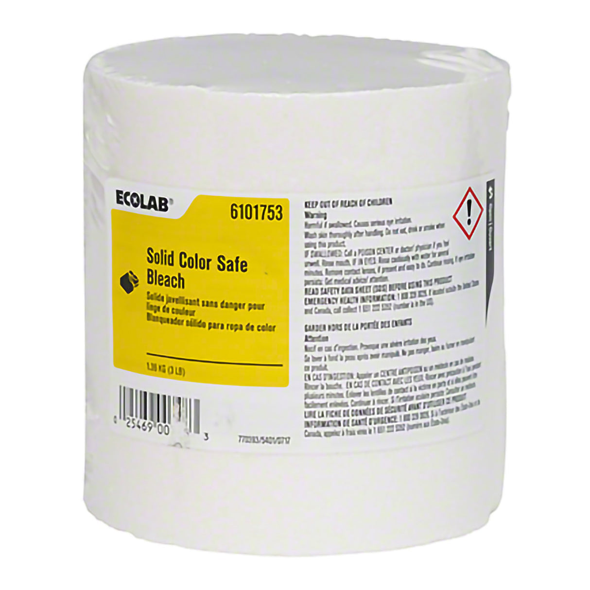 Laundry Sanitizer Ecolab Solid Color Safe Bleach 3 lbs. Dispenser Bottle Solid Unscented