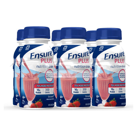 Oral Supplement Ensure Plus Nutrition Shake Strawberry Flavor Liquid 8 oz. Bottle